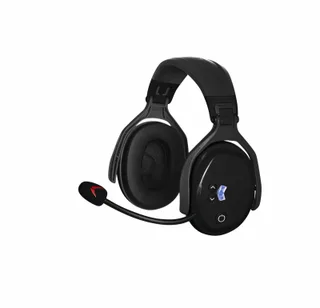 PROTOS Integral Muff Headset in Black shown fitted with a BT-Com unit