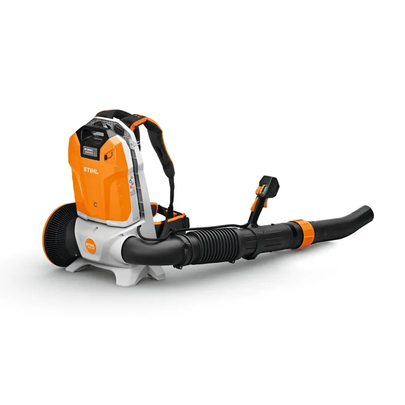 A clear-cut STIHL leaf blower on a white background