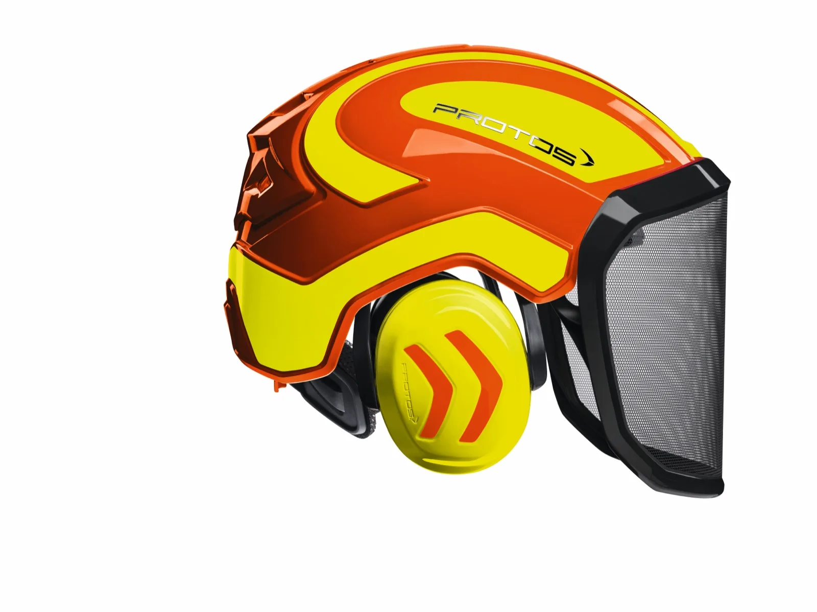PROTOS Forest Safety Helmet in Orange/Neon Yellow