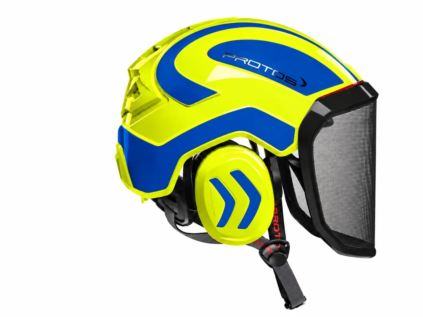 PROTOS Arborist Safety Helmet in Neon Yellow/Blue